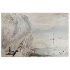 Aquarelle de Penmaenmawr, Pays de Galles du Nord par Robert Hindmarsh Grundy, vers 1850