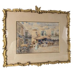 Watercolor of the Nice Market by Claude Spero, 1890s