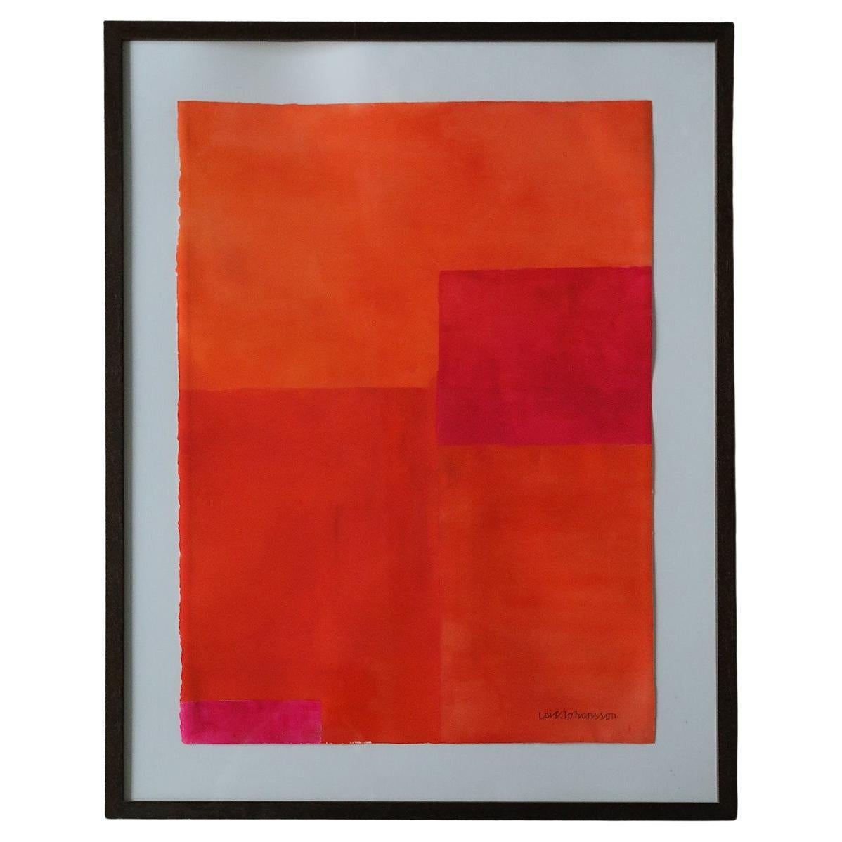 Watercolor on Arches paper by Leif Johansson, Abstract Composition, Framed For Sale