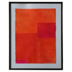 Watercolor on Arches paper by Leif Johansson, Abstract Composition, Framed