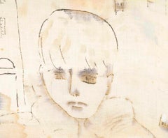 Watercolor on Canvas by Jochen Michaelis, Untitled, Child’s Head.