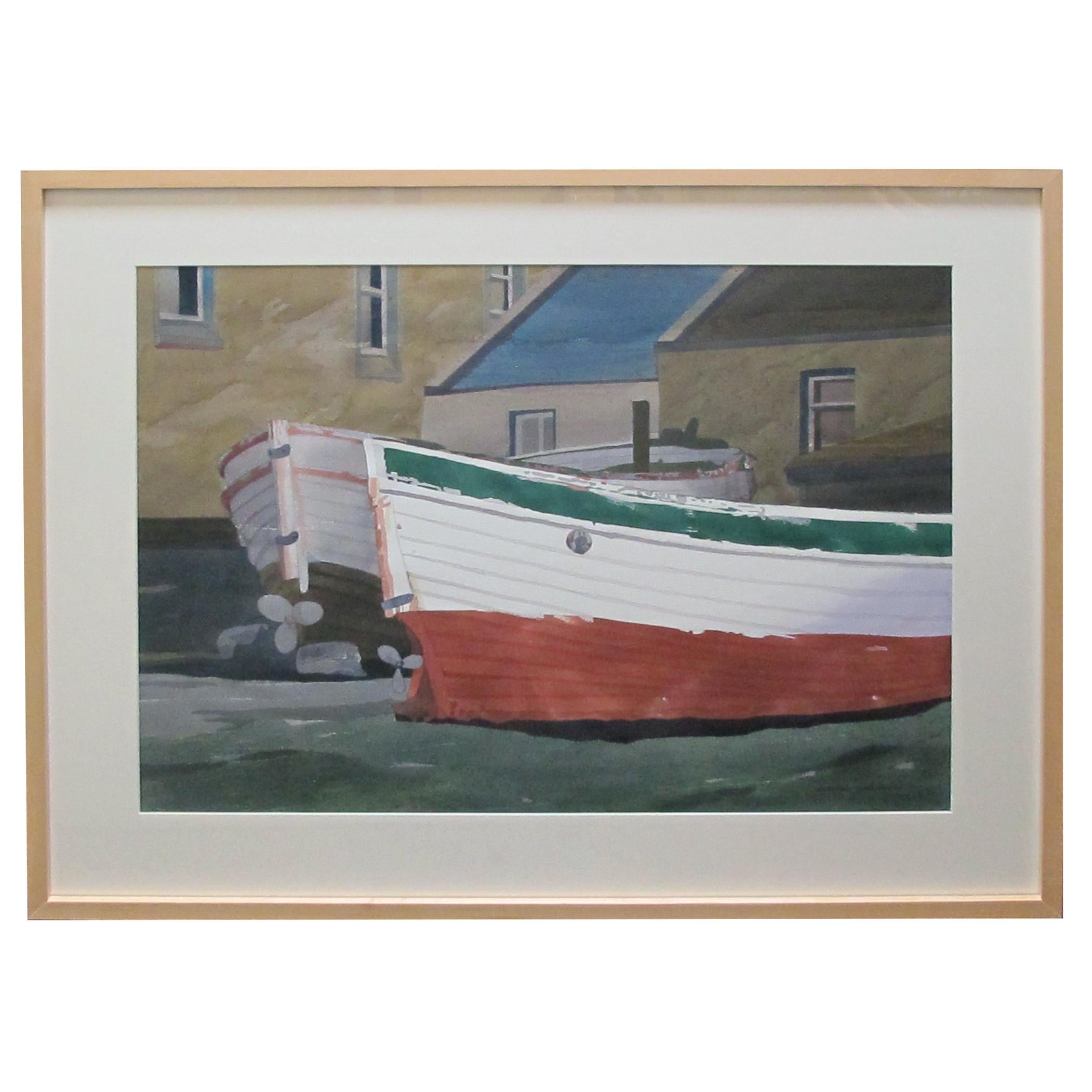 Watercolor on Paper Bair Thorai, Ireland by Michael Dunlavey, Signed and Framed