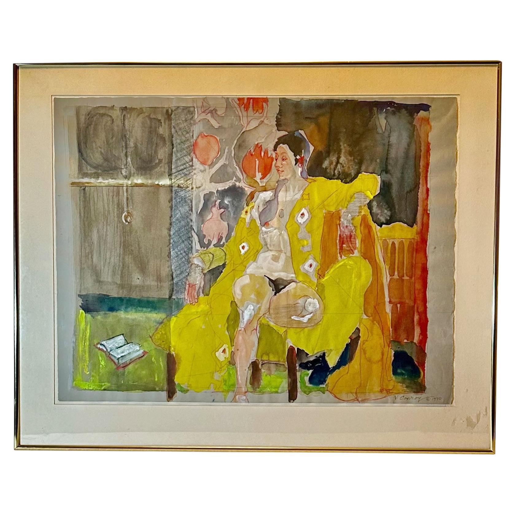 Watercolor on Paper by Virginia Conroy For Sale