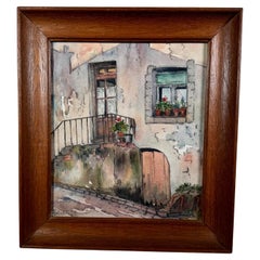 Watercolor on Paper Depicting the Entrance of a House, Early 20th Century