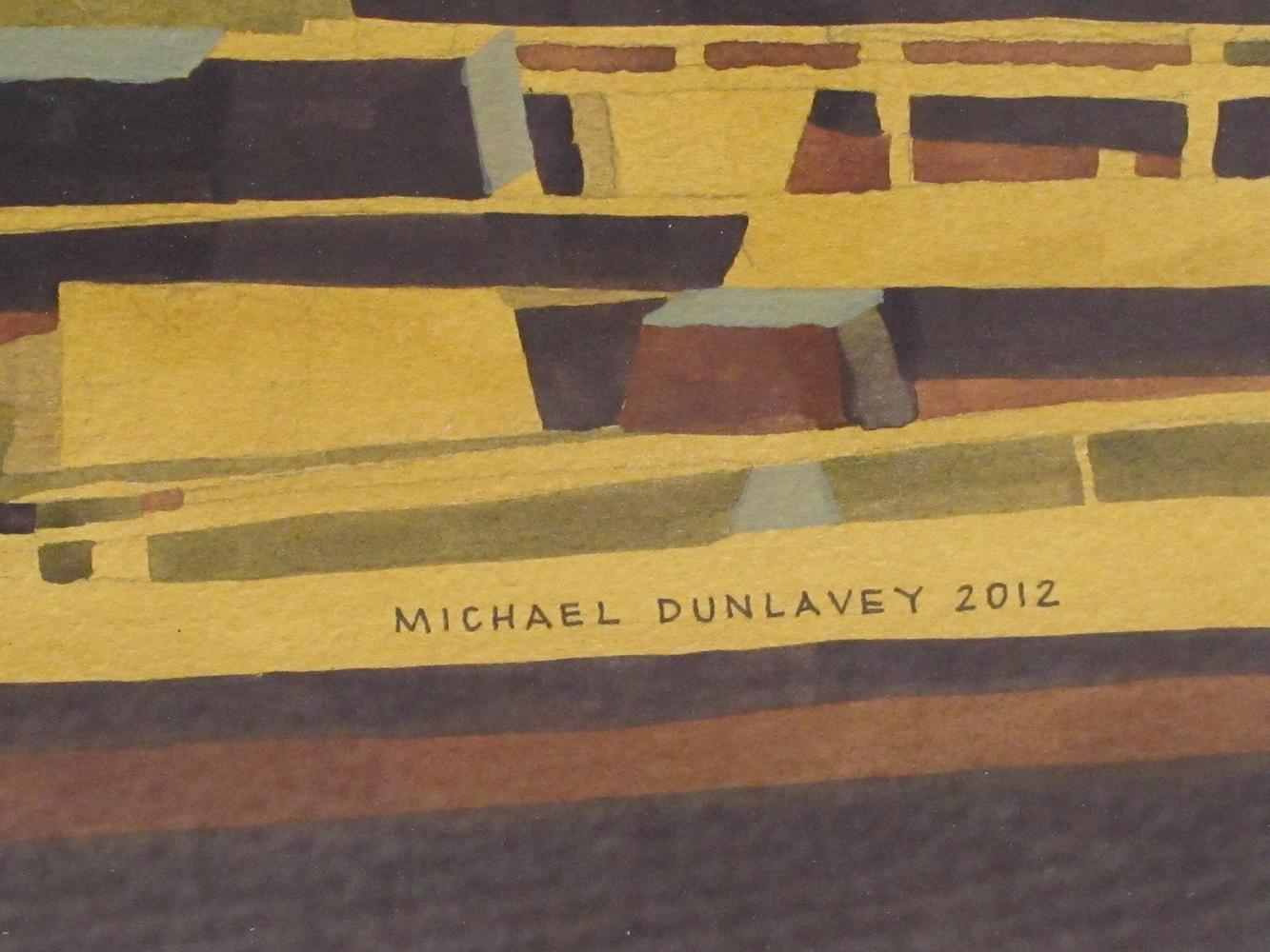 Other Watercolor on Paper Hong Kong Boat Works 1969 Signed 'Michael Dunlavey 2012' For Sale