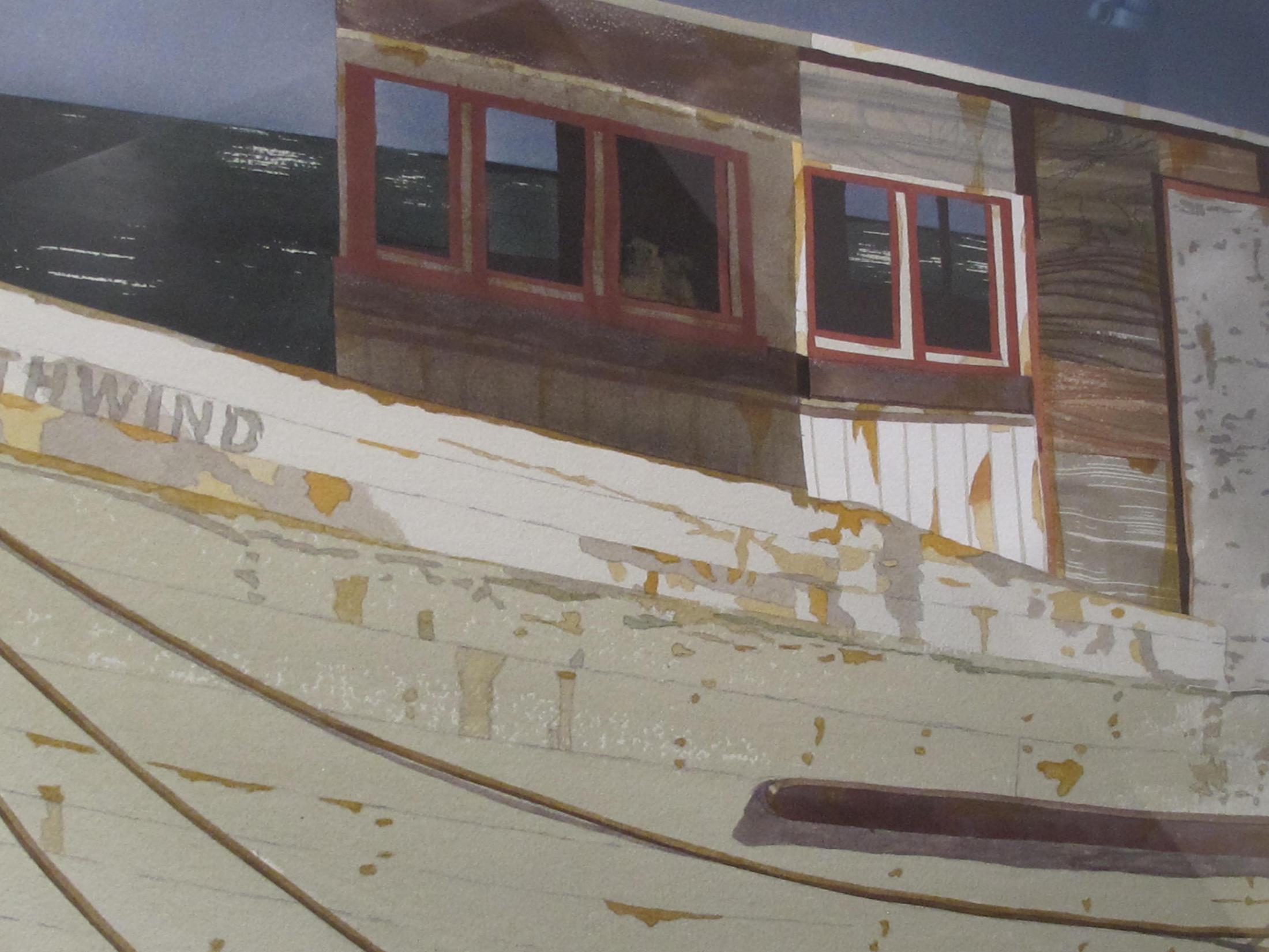 Hand-Crafted Watercolor on Paper 'Northwind, Bodega Bay, California' by Michael Dunlavey For Sale