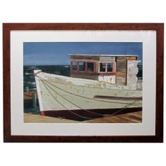 Watercolor on Paper 'Northwind, Bodega Bay, California' by Michael Dunlavey