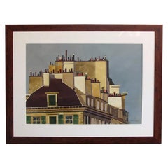 Watercolor on Paper 'Rooftops of Paris' by Michael Dunlavey