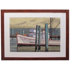 Watercolor on Paper 'Sea Dog, Santa Barbara, California' Signed Michael Dunlavey