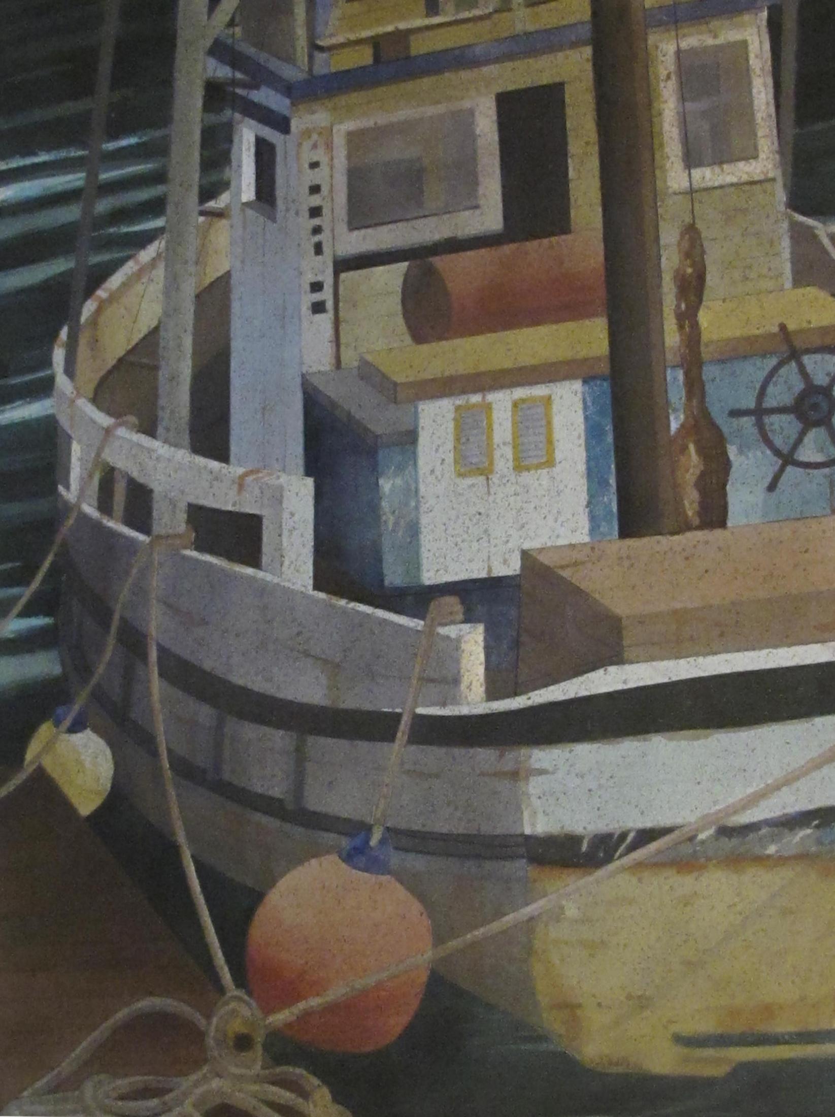 Acuarela sobre papel 'Wayfarer, Noyo Harbor, California por Michael Dunlavey Hecho a mano en venta