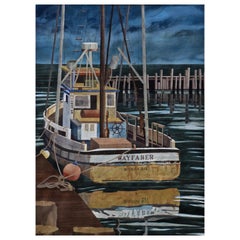 Watercolor on Paper 'Wayfarer, Noyo Harbor, California by Michael Dunlavey