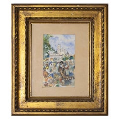 Watercolor Painting By Alfredo Morais, Portugal, 20th Century
