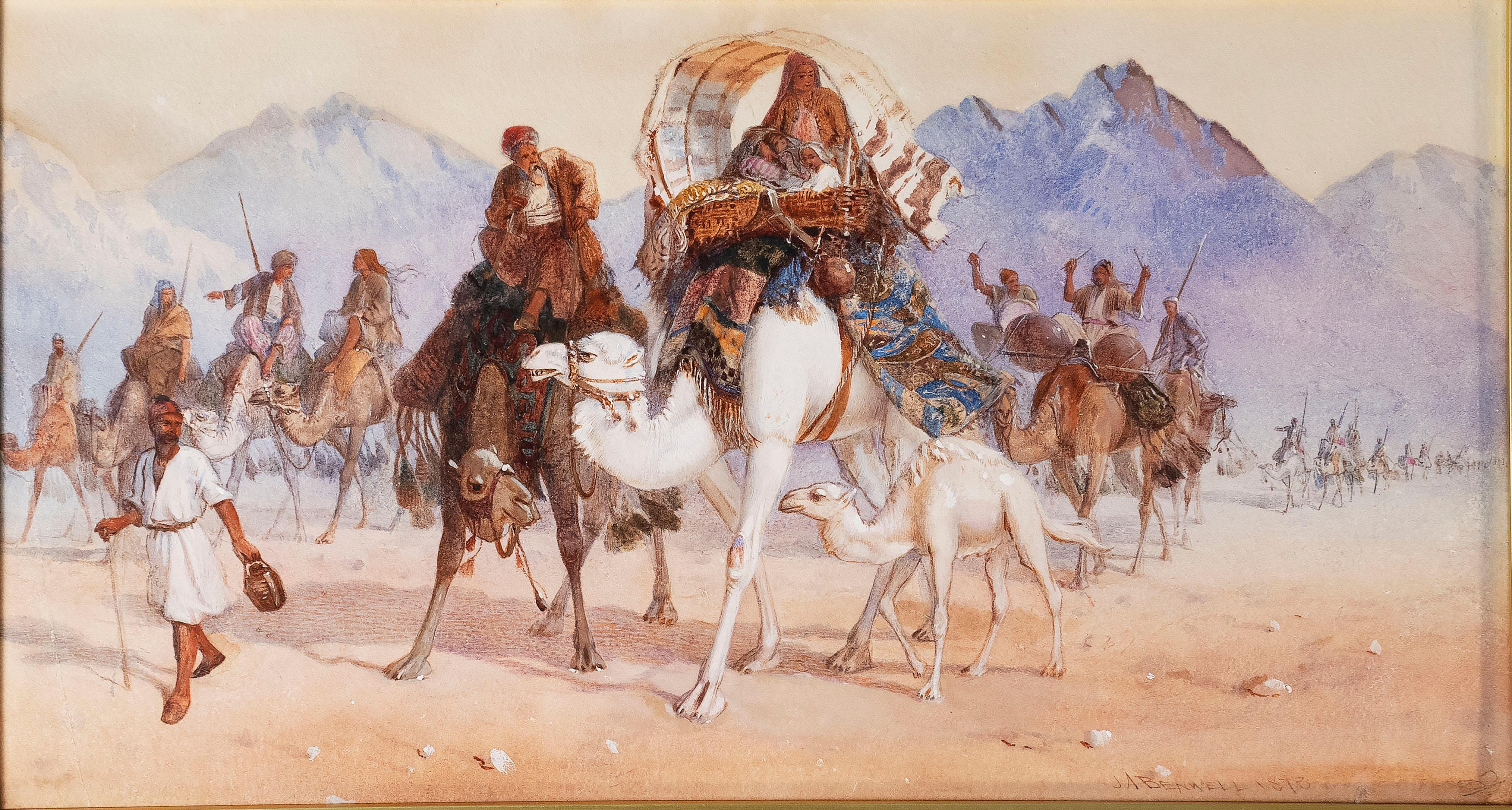 Orientalist Watercolor Painting by Joseph Austin Benwell ,