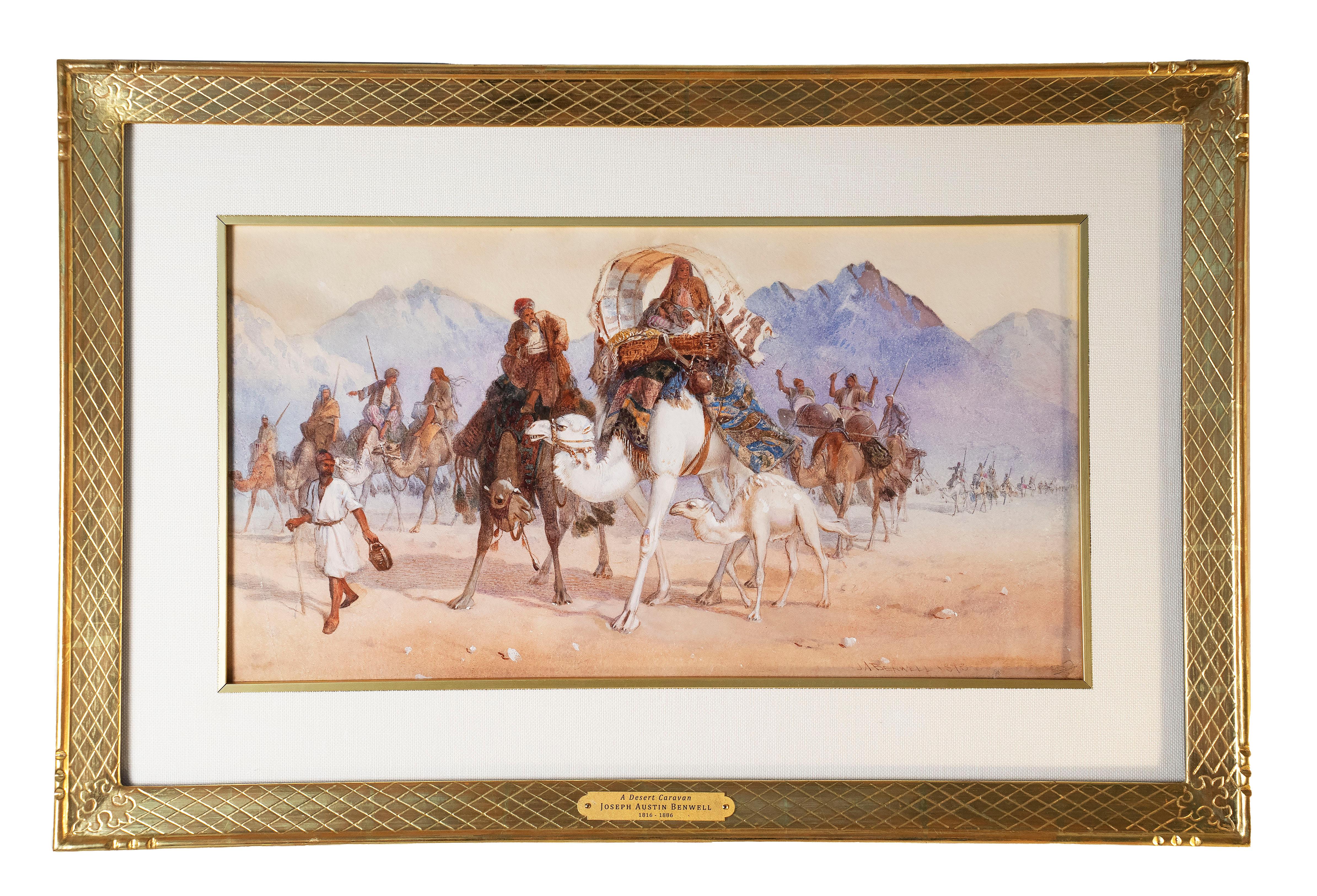 English Orientalist Watercolor Painting by Joseph Austin Benwell (1816-1886) For Sale