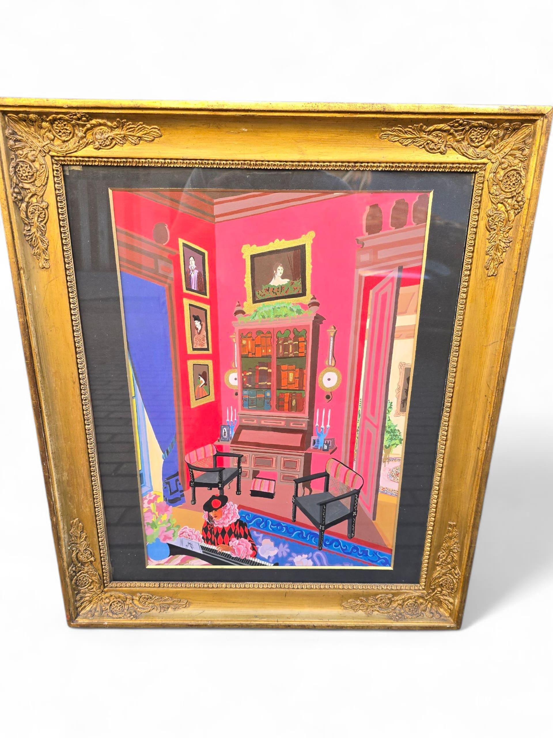 Aquarell eines Clowns, der Klavier spielt, signiert A. Tilman, 1980 im Zustand „Gut“ im Angebot in Madrid, ES