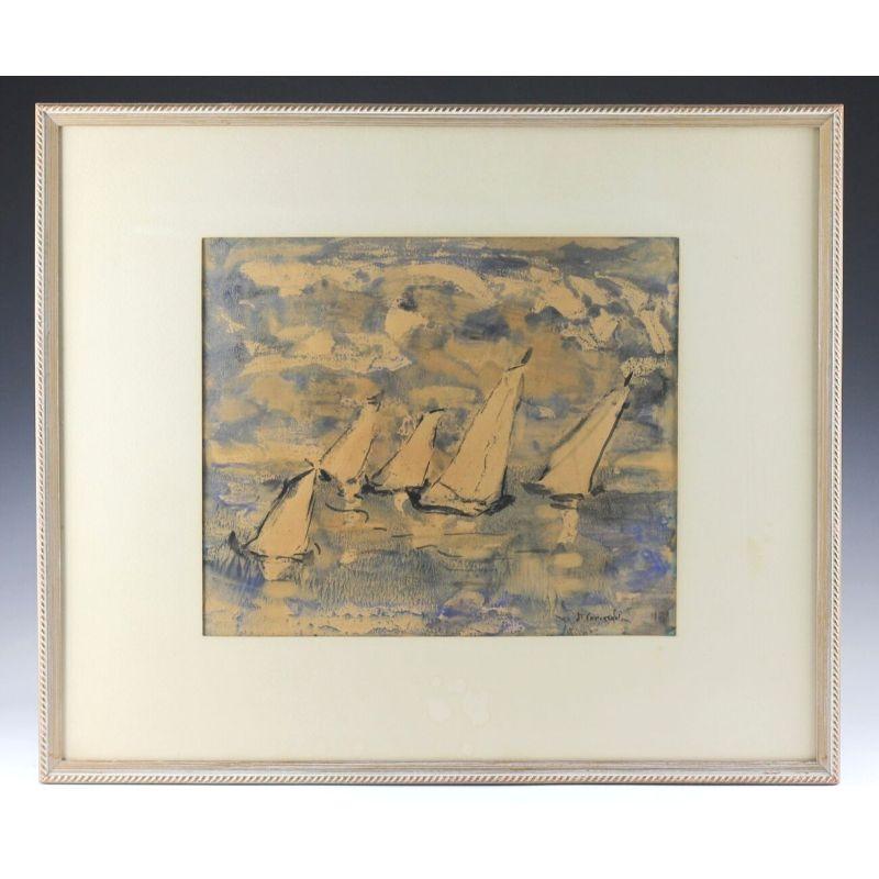 Watercolor Painting Sailboats by Alice Righter Edmiston

Edmiston, Alice Righter (American, 1874 - 1964) Watercolor on paper painting abstract seascape with 6 sailboats, signed A. Edmiston (bottom right)

Additional information:
Region of