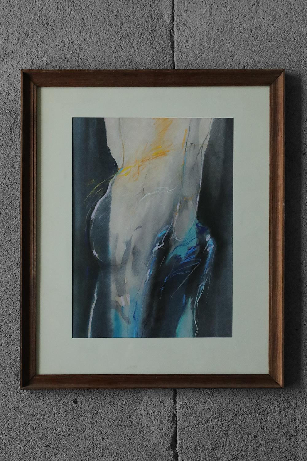 Modern Watercolor, Pastel by Antoni Karwowski, Nude, Framed, 1992 For Sale