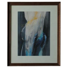 Watercolor, Pastel by Antoni Karwowski, Nude, Framed, 1992