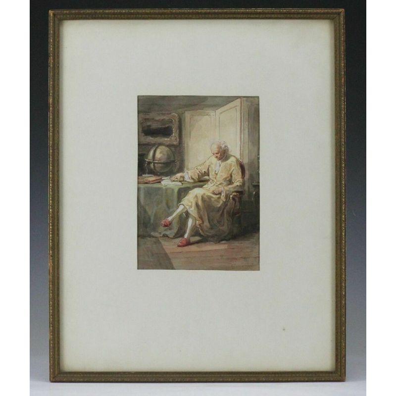 Watercolor Pen Gouache Painting Seated Figure by Paul Gavarni

Gavarni, Paul (French, 1804-1866) works on paper with a catalyzed watercolor pen with white gouache of a man seated at a table signed Gavarni (bottom right).

Additional