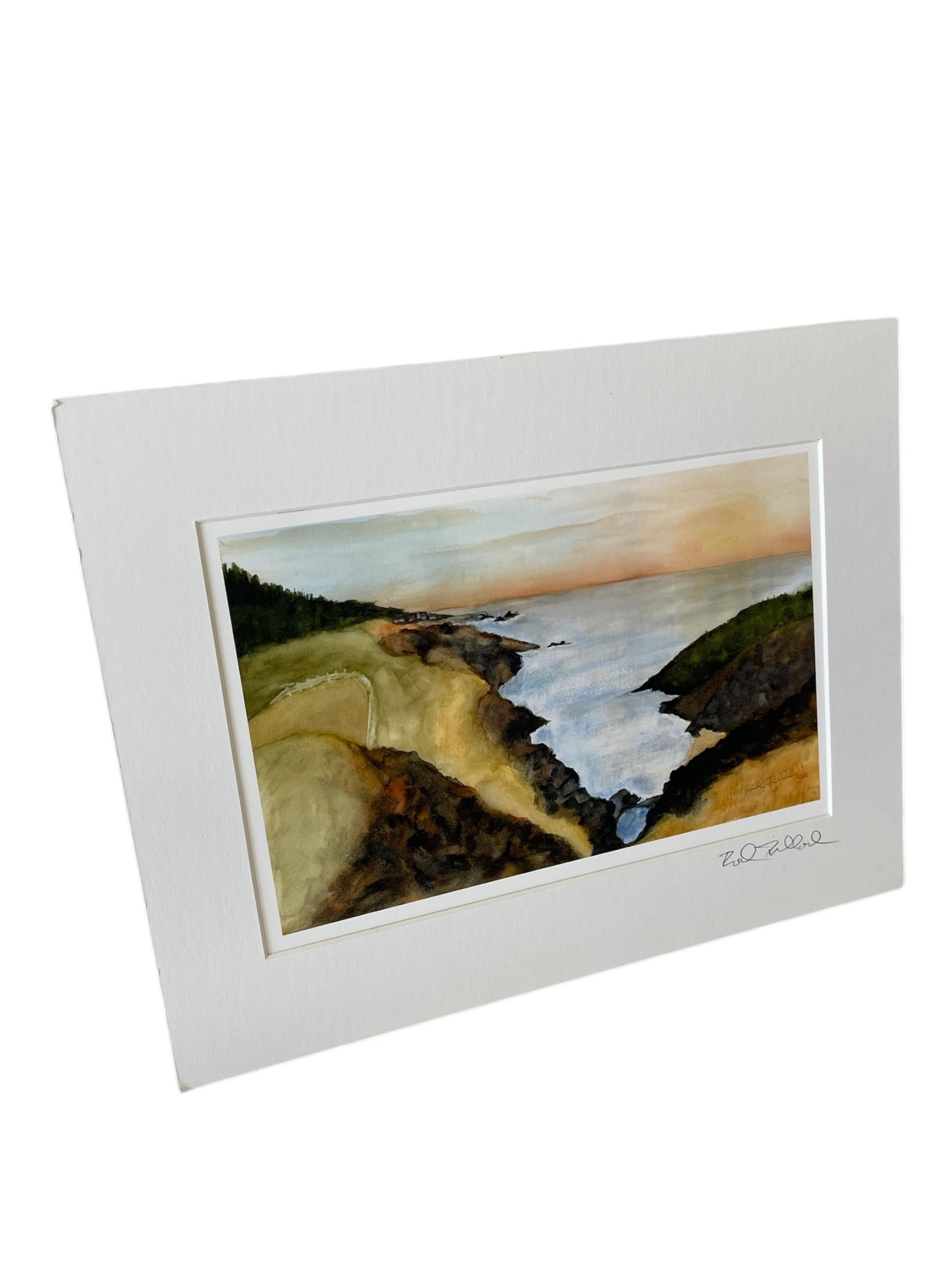 Aquarelldruck Küstenlandschaft 