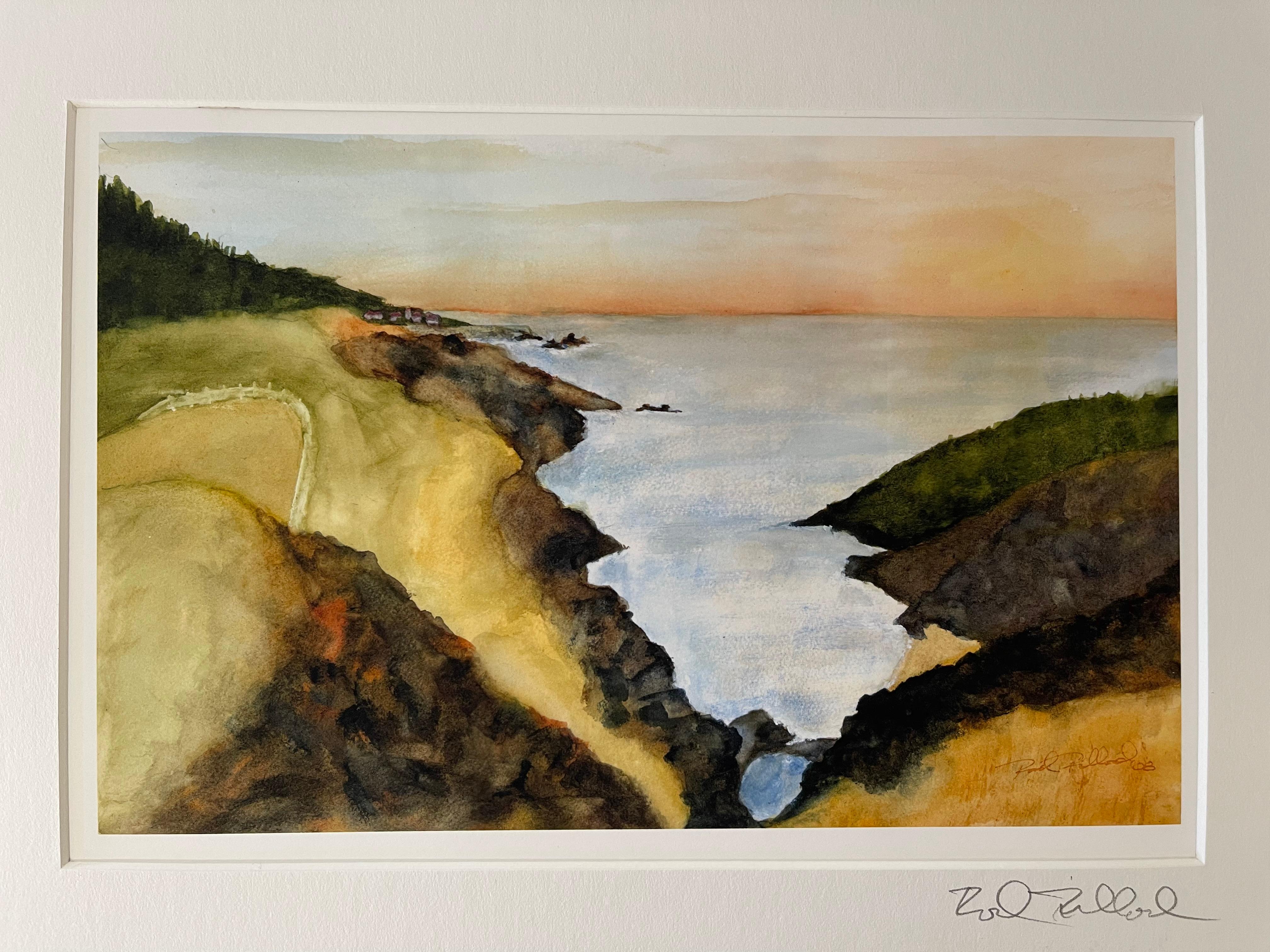Aquarelldruck Küstenlandschaft 