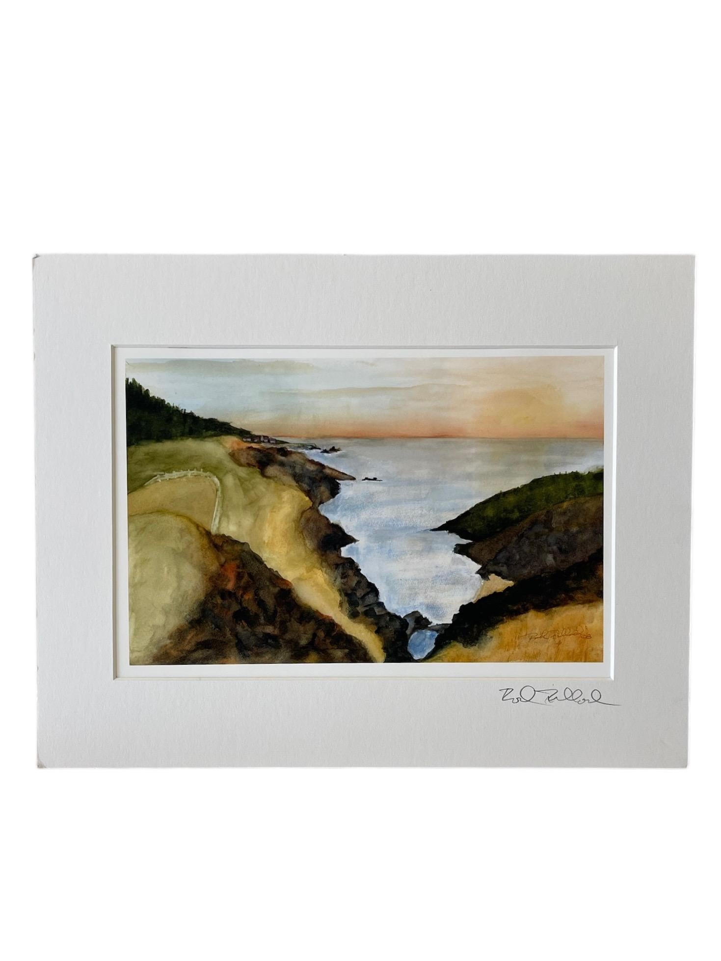 Aquarelldruck Küstenlandschaft 