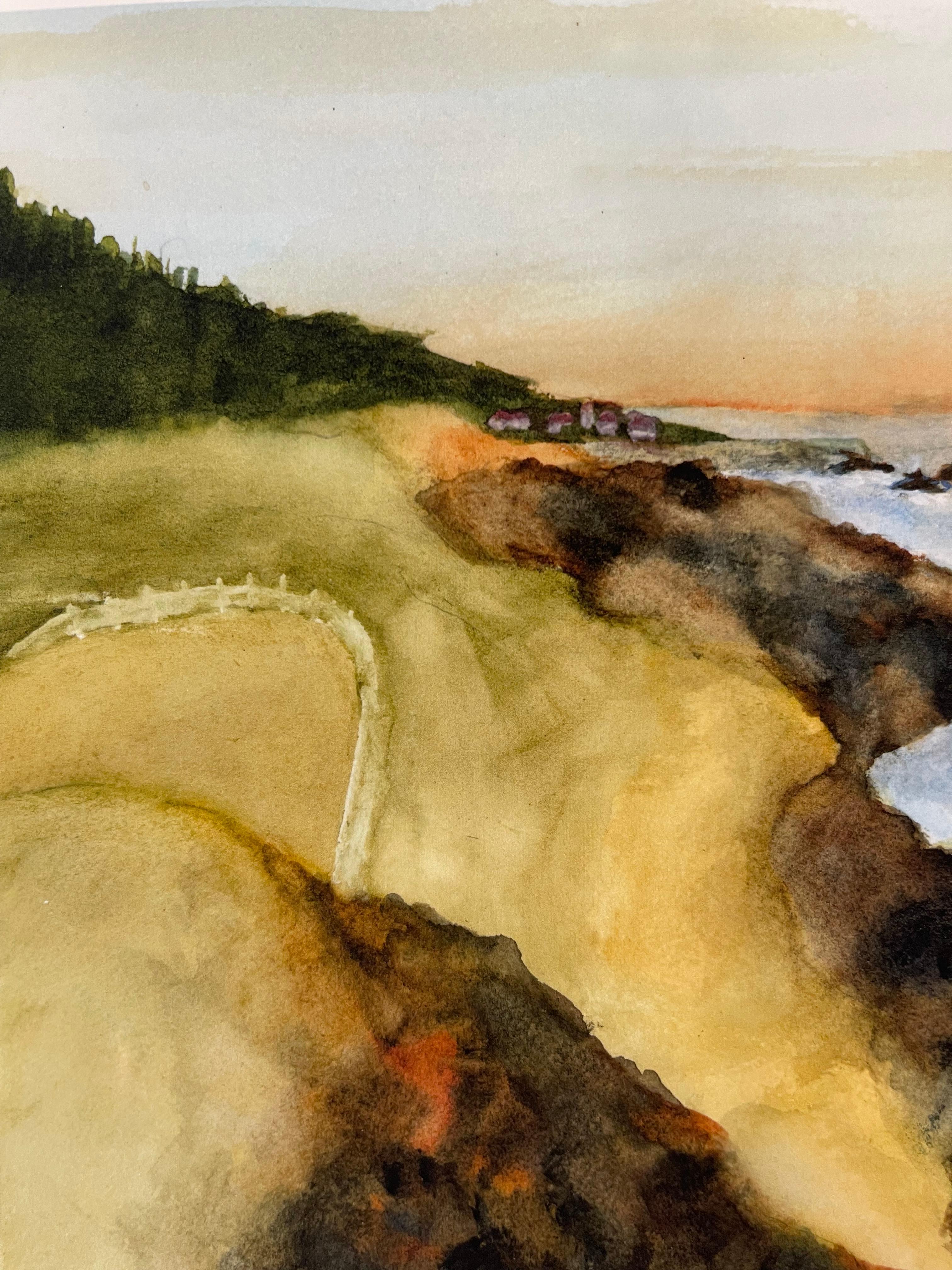 Aquarelldruck Küstenlandschaft 