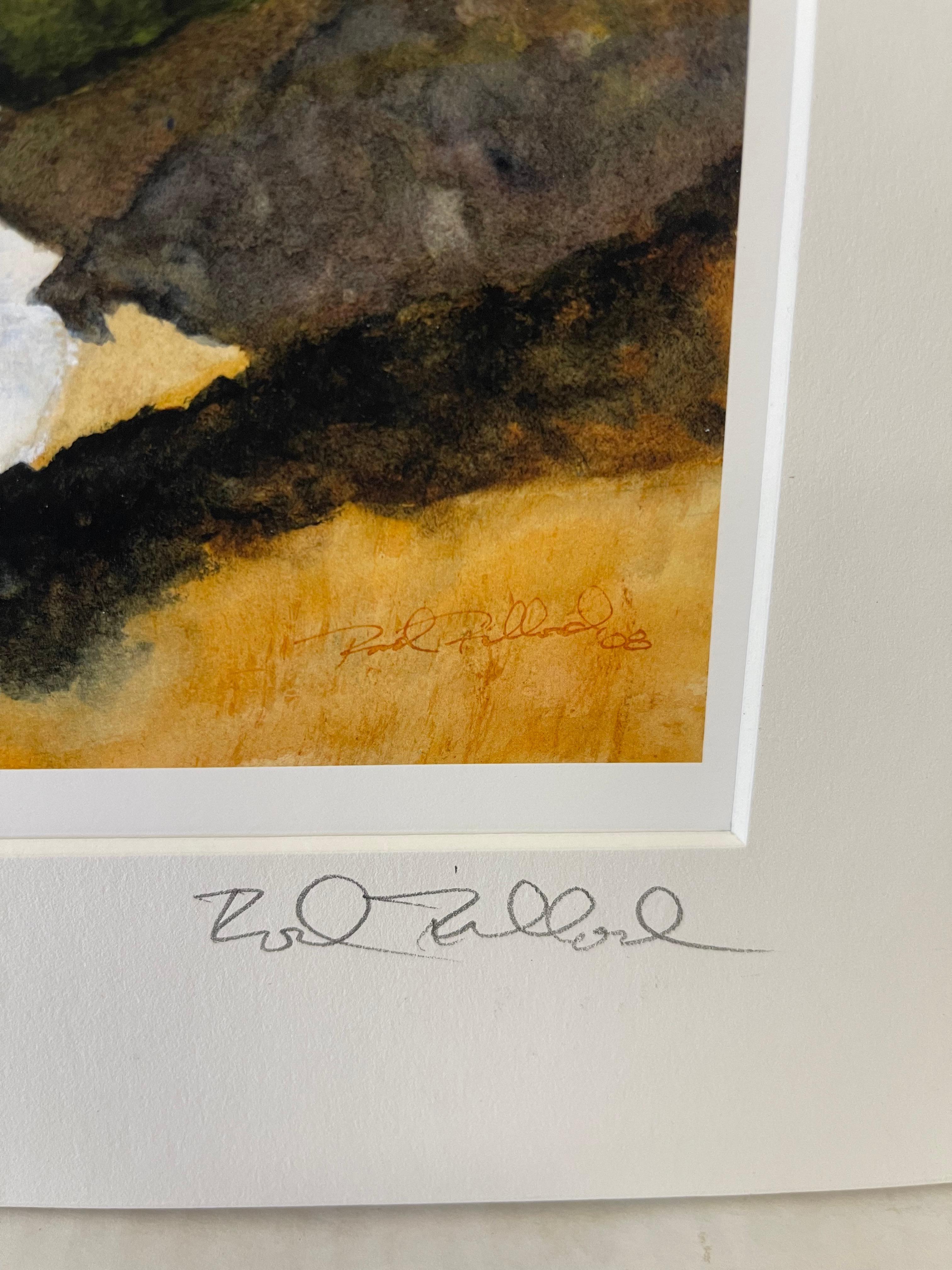 Aquarelldruck Küstenlandschaft 