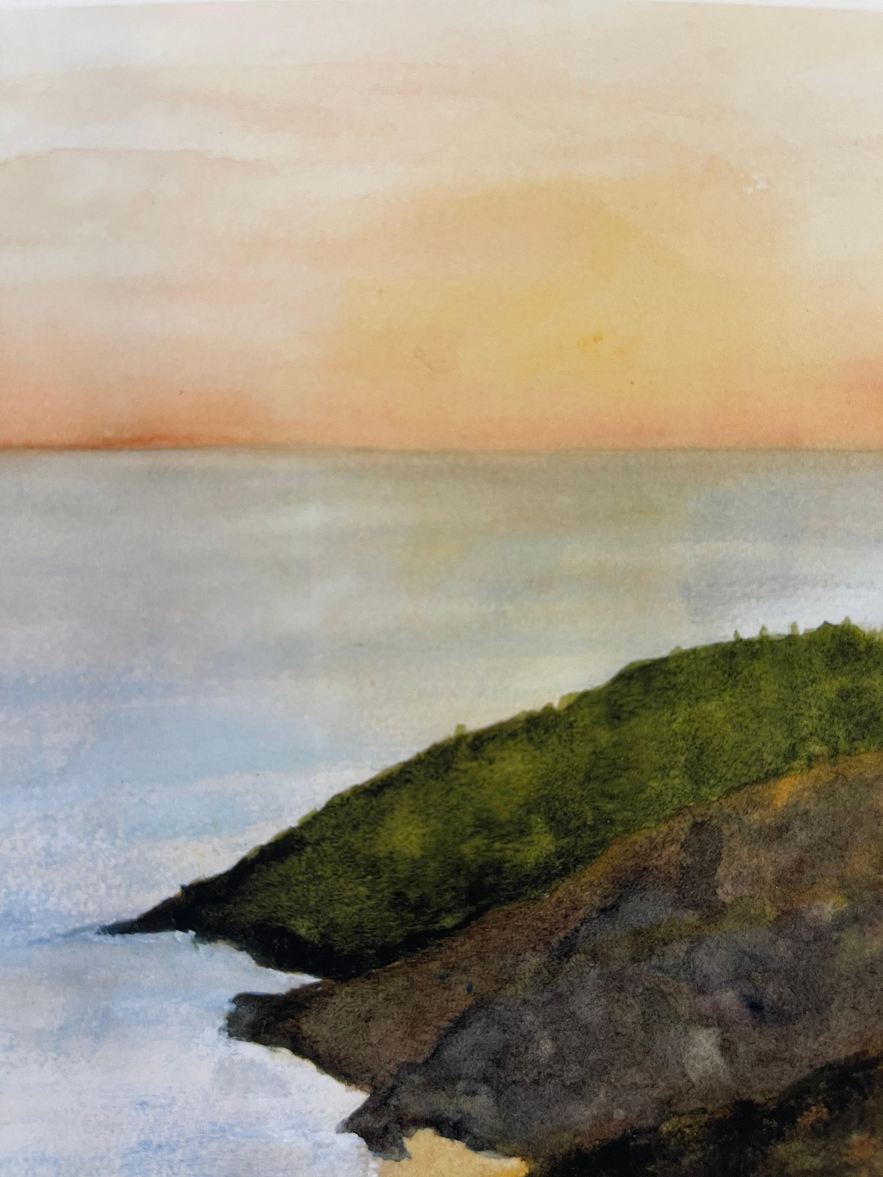 Aquarelldruck Küstenlandschaft 