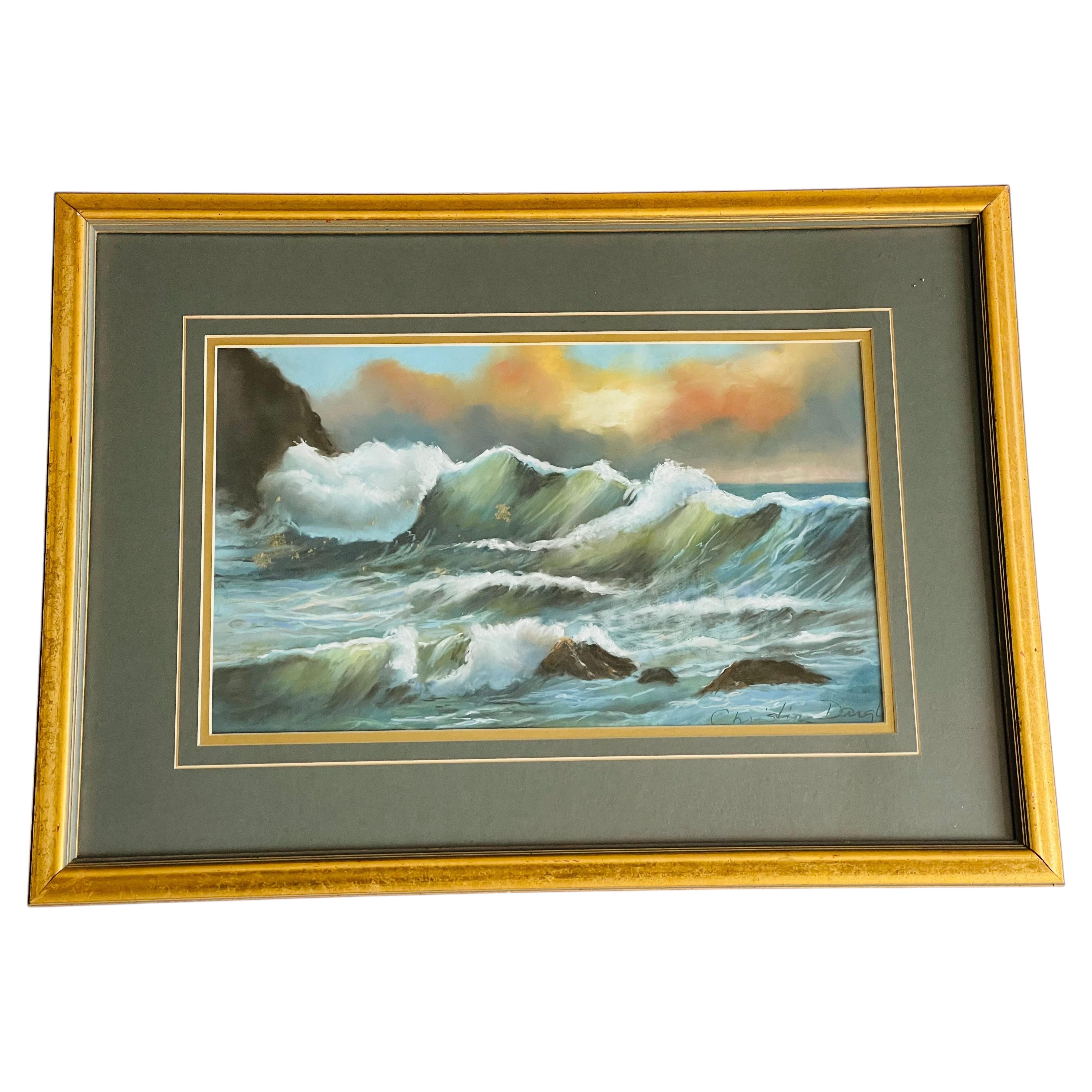 Watercolor Seascape at Sunset by Catherine Douglass Painting For Sale