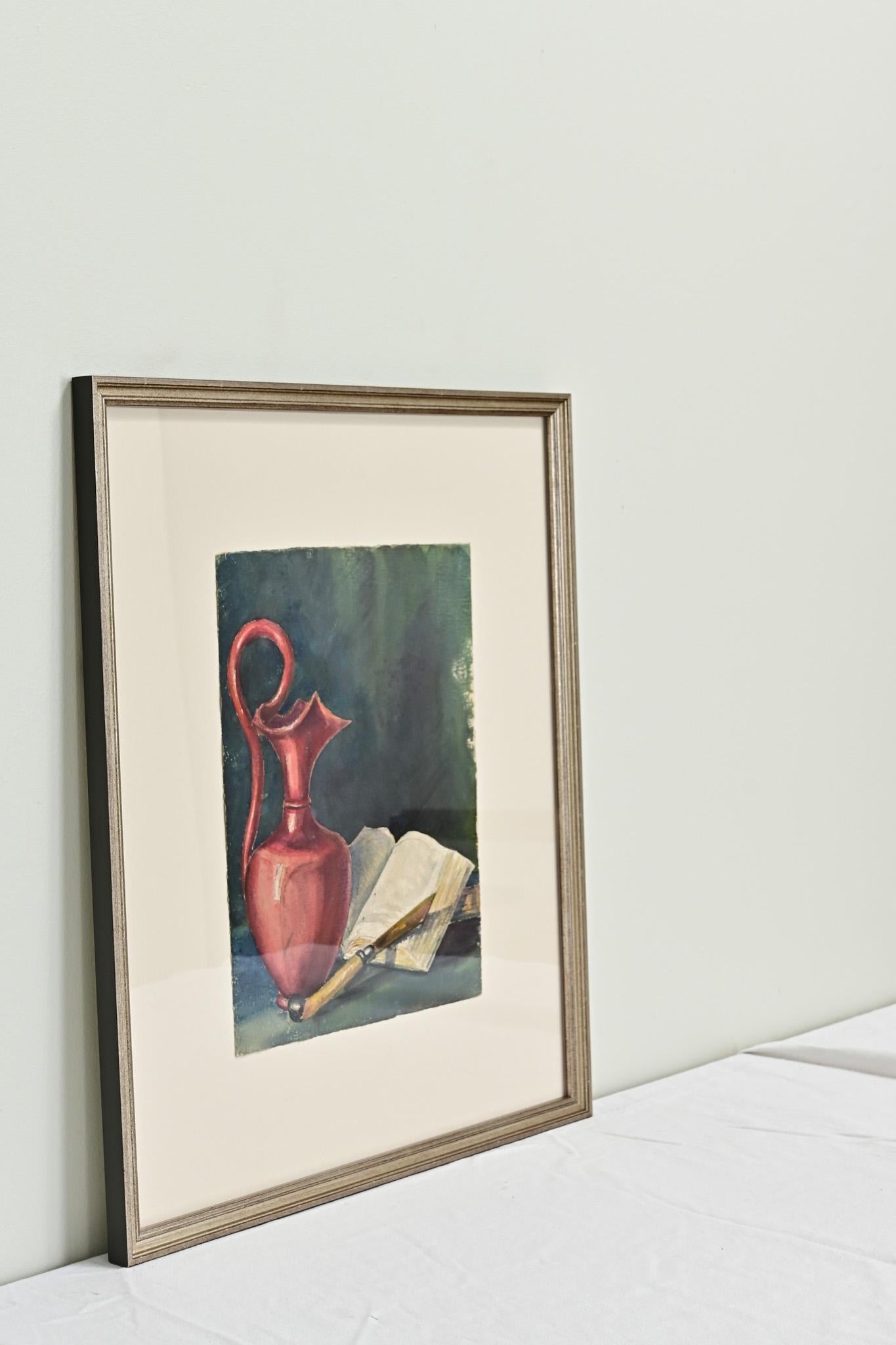 Watercolor Still Life, Framed In Good Condition For Sale In Baton Rouge, LA