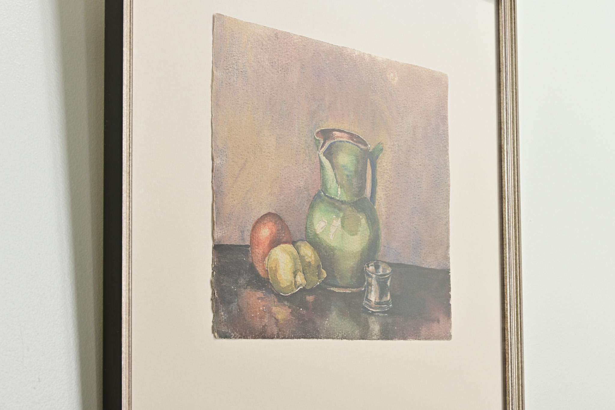 Contemporary Watercolor Still Life, Framed