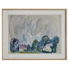 Watercolor "Storm in Woodstock" by Hayley Lever