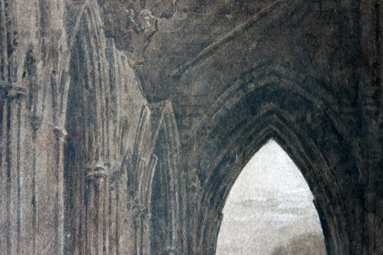 Watercolor Study of a Gothic Ruined Abbey, circa 1900 In Excellent Condition In Bedford, Bedfordshire