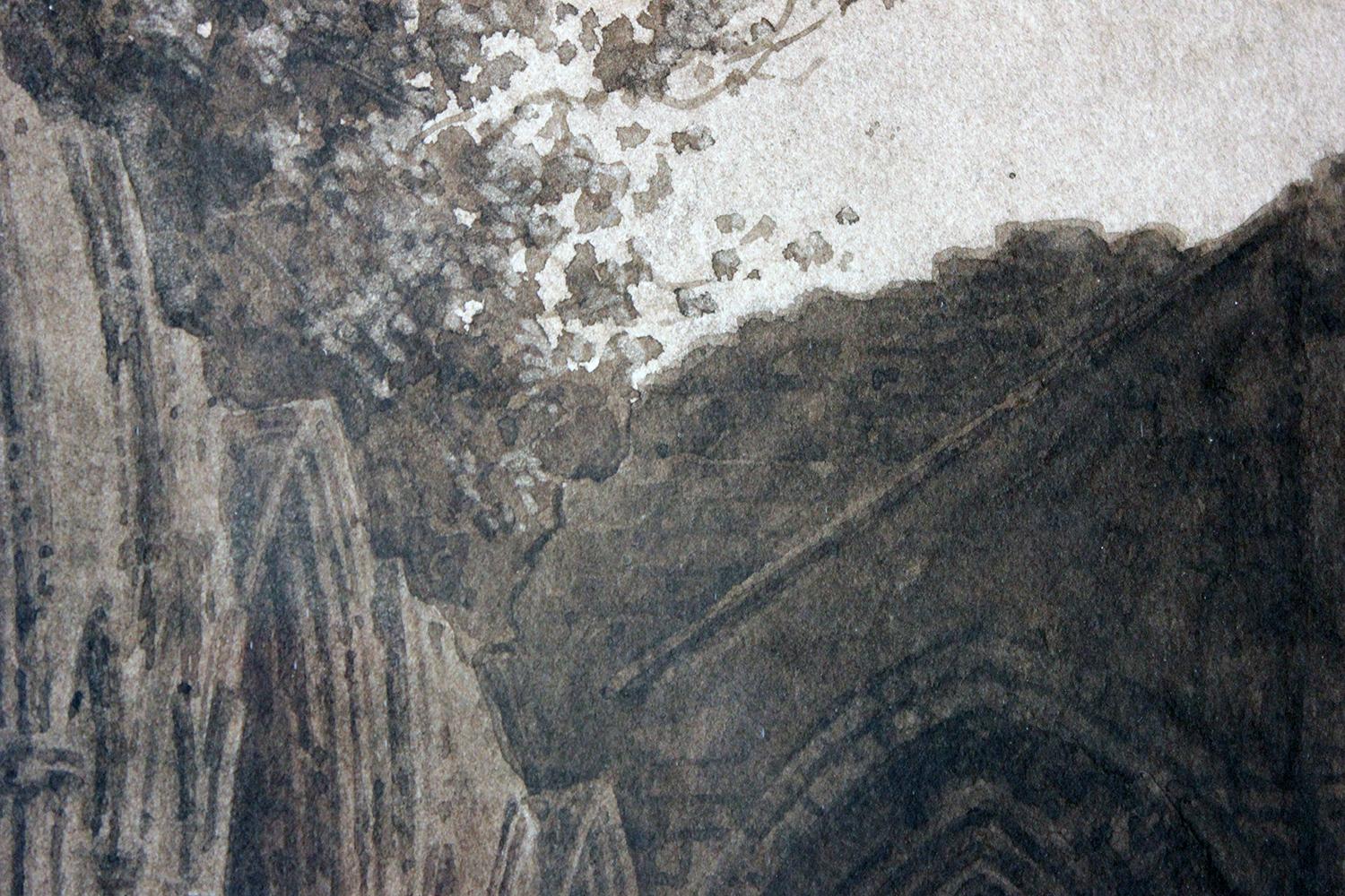 Early 20th Century Watercolor Study of a Gothic Ruined Abbey, circa 1900