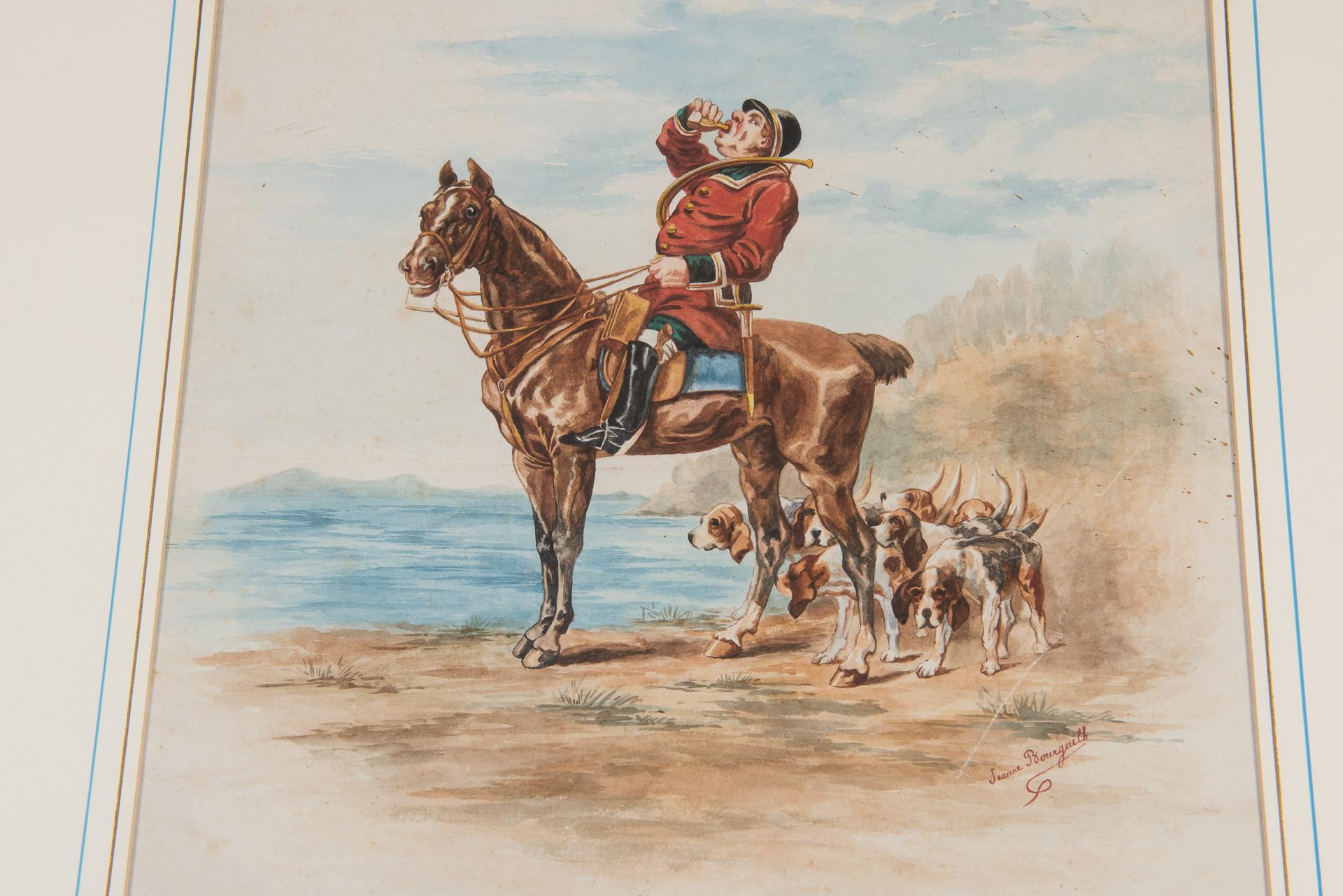 Watercolors of Knights Hunting For Sale 4