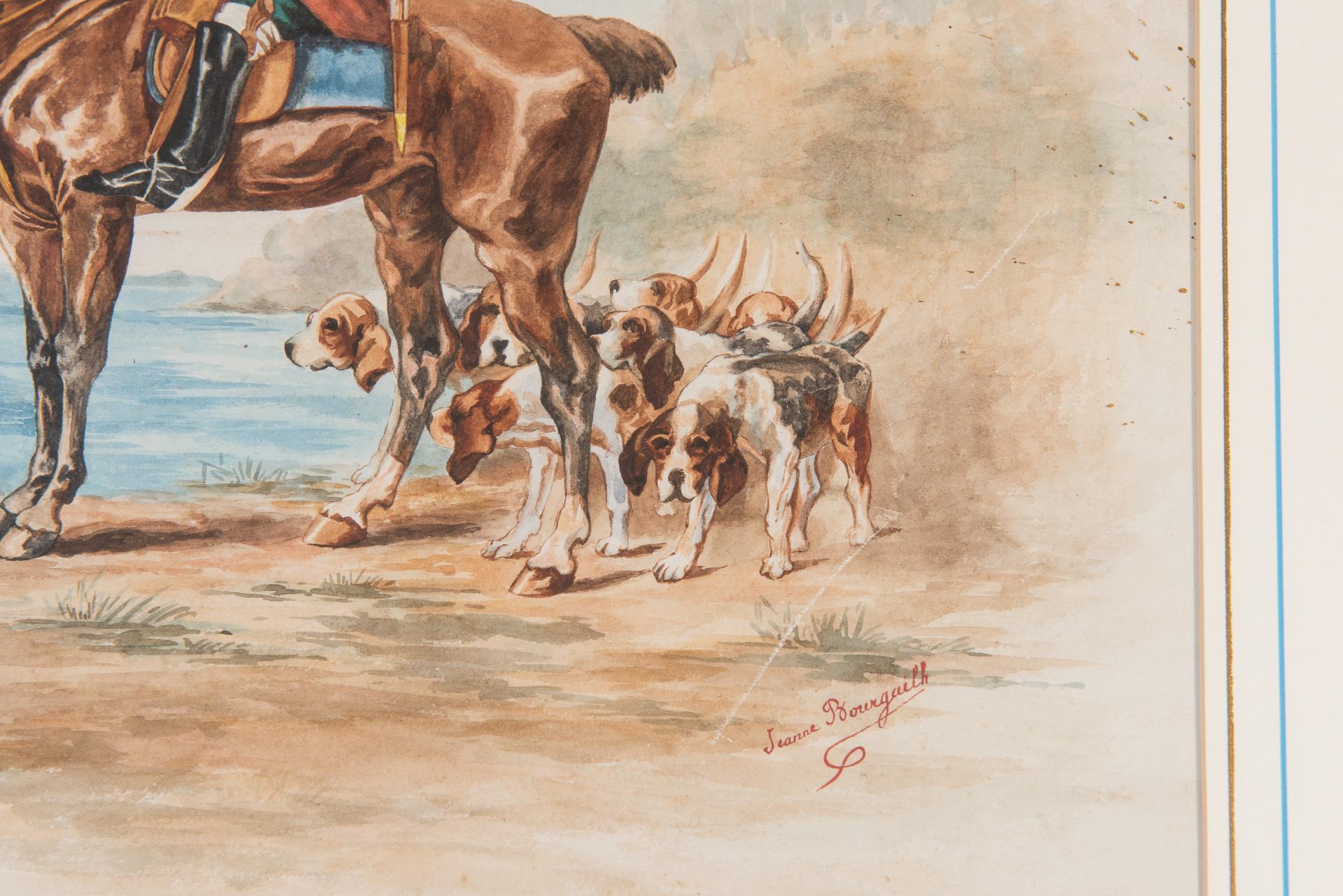 Watercolors of Knights Hunting For Sale 5