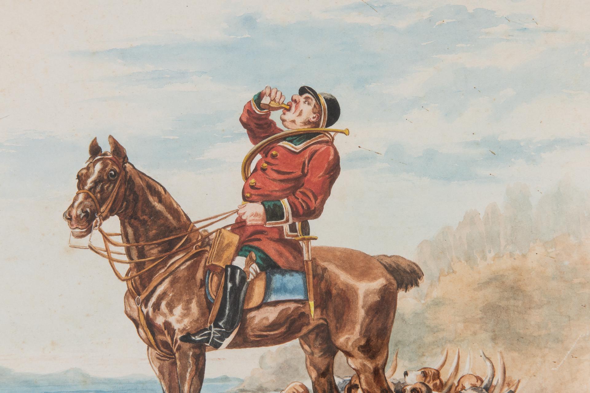 Watercolors of Knights Hunting For Sale 7