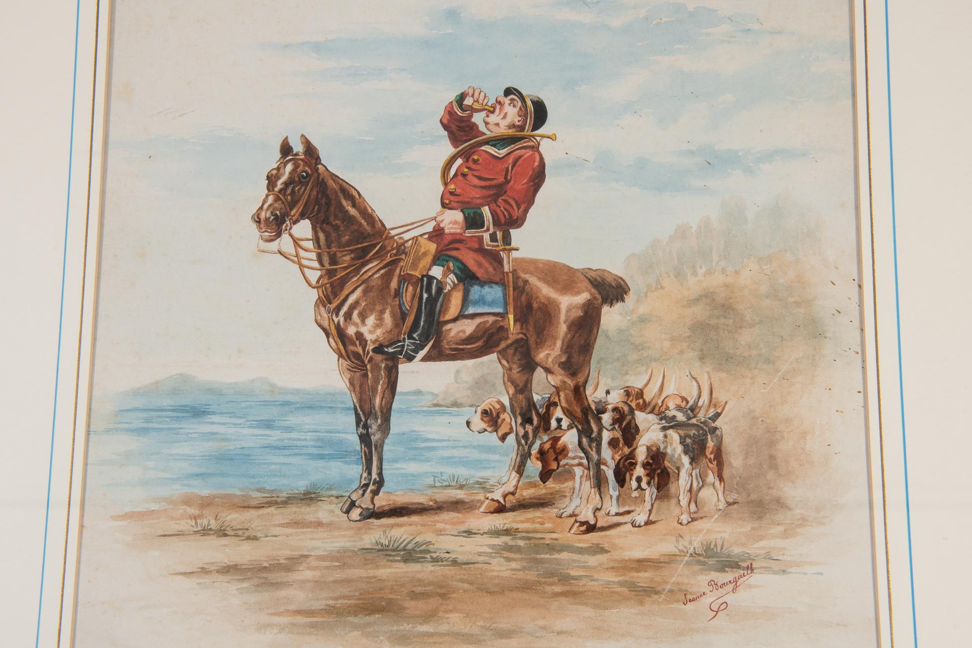 Watercolors of Knights Hunting For Sale 8