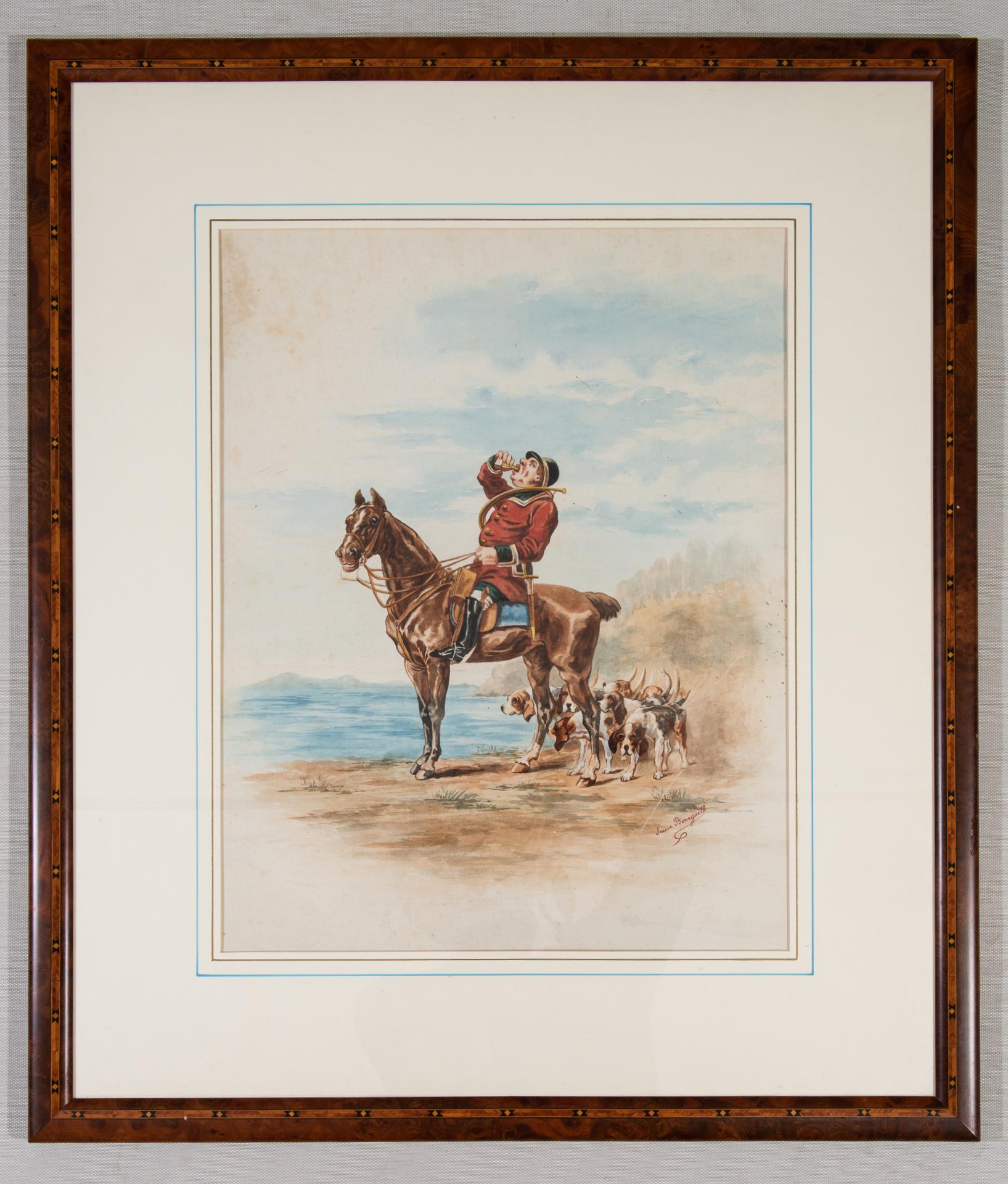Watercolors of Knights Hunting For Sale 1