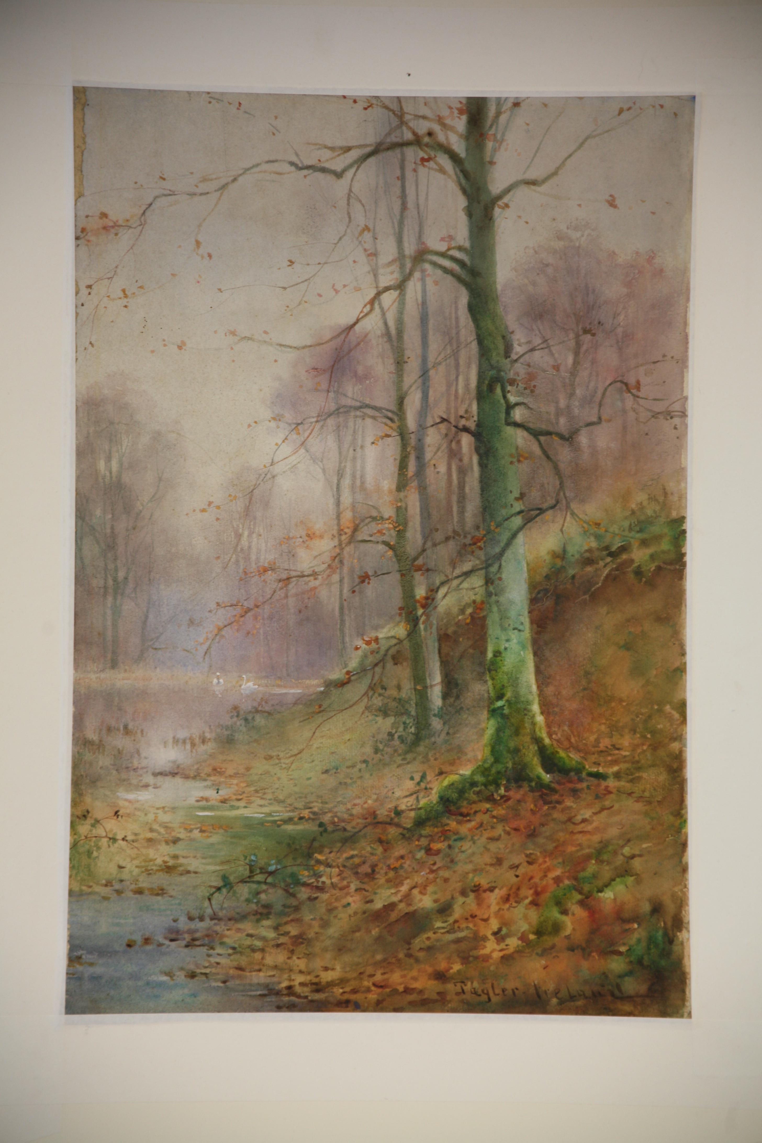 Hervorragende Aquarellzeichnung von Tayler Ireland Tayler Ireland war ein britischer Landschaftsmaler, der um die Jahrhundertwende in Öl und Aquarell arbeitete und vermutlich der Sohn des in London lebenden Künstlers Thomas Ireland war. Thomas