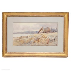 Water Colour Coastal Landscape, 19th Century, English