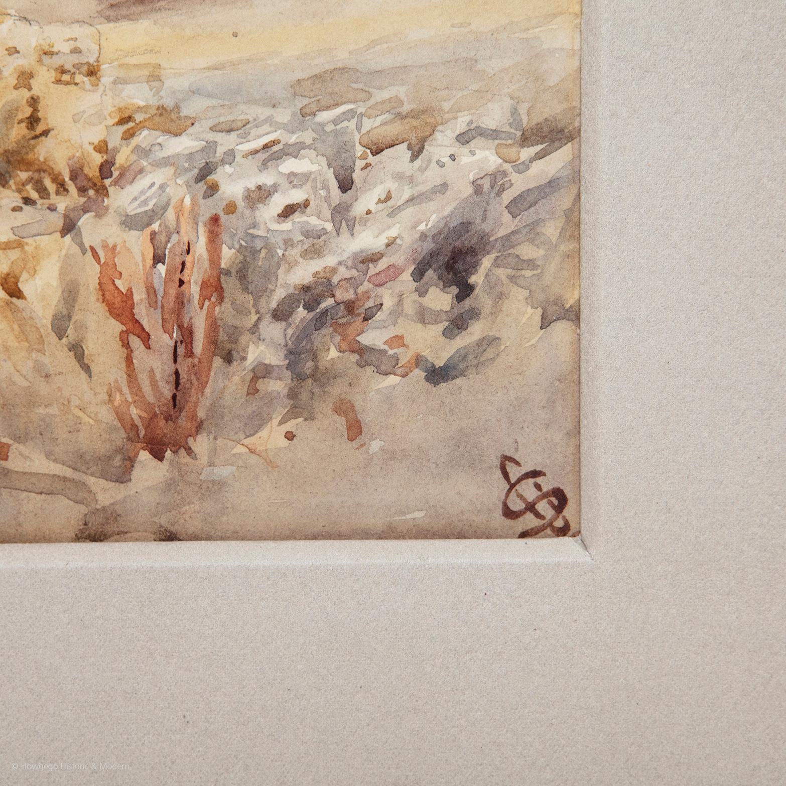Water Colour Coastal Landscape, 19th Century, English In Good Condition For Sale In BUNGAY, SUFFOLK