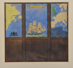 Disegno ad acquerello di Kenneth Stevens MacIntire di una mappa nautica