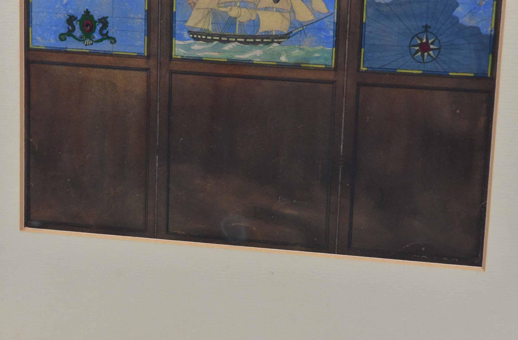 20ième siècle Dessin à l'aquarelle de Kenneth Stevens MacIntire représentant une carte nautique en vente