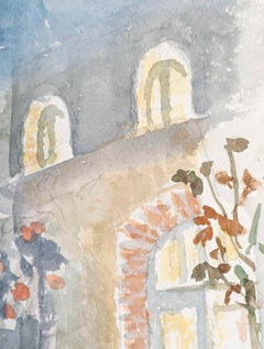 Watercolour Drawing on Paper by Evelyne Luez, 1980