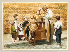 Watercolour Edwardian Knife Grinder by John Berry Mid-20th Century