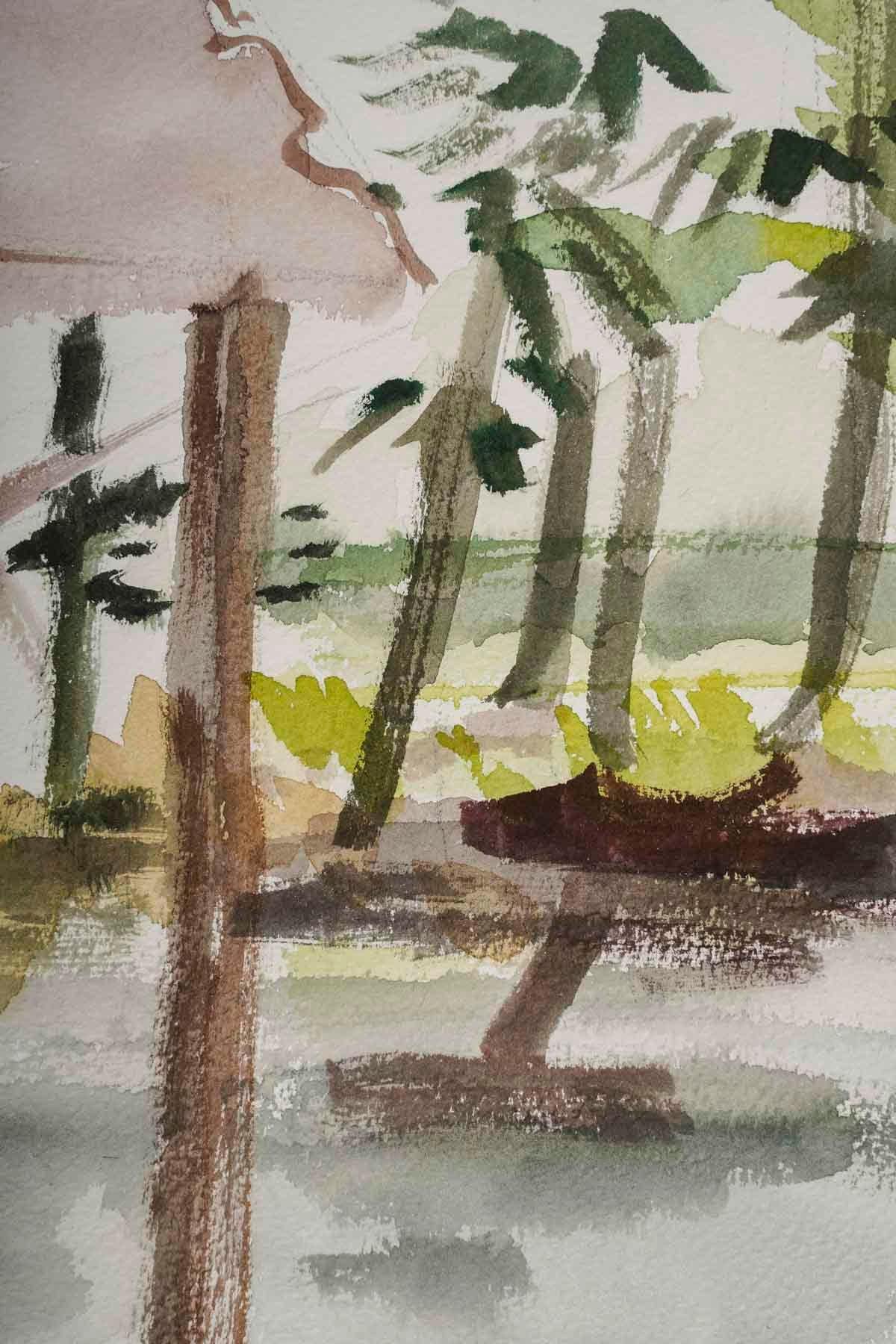 Watercolour in the Asian style, 20th century.

Watercolour of a landscape, 20th century.
H: 36cm, W: 26cm, D: 0,2cm
