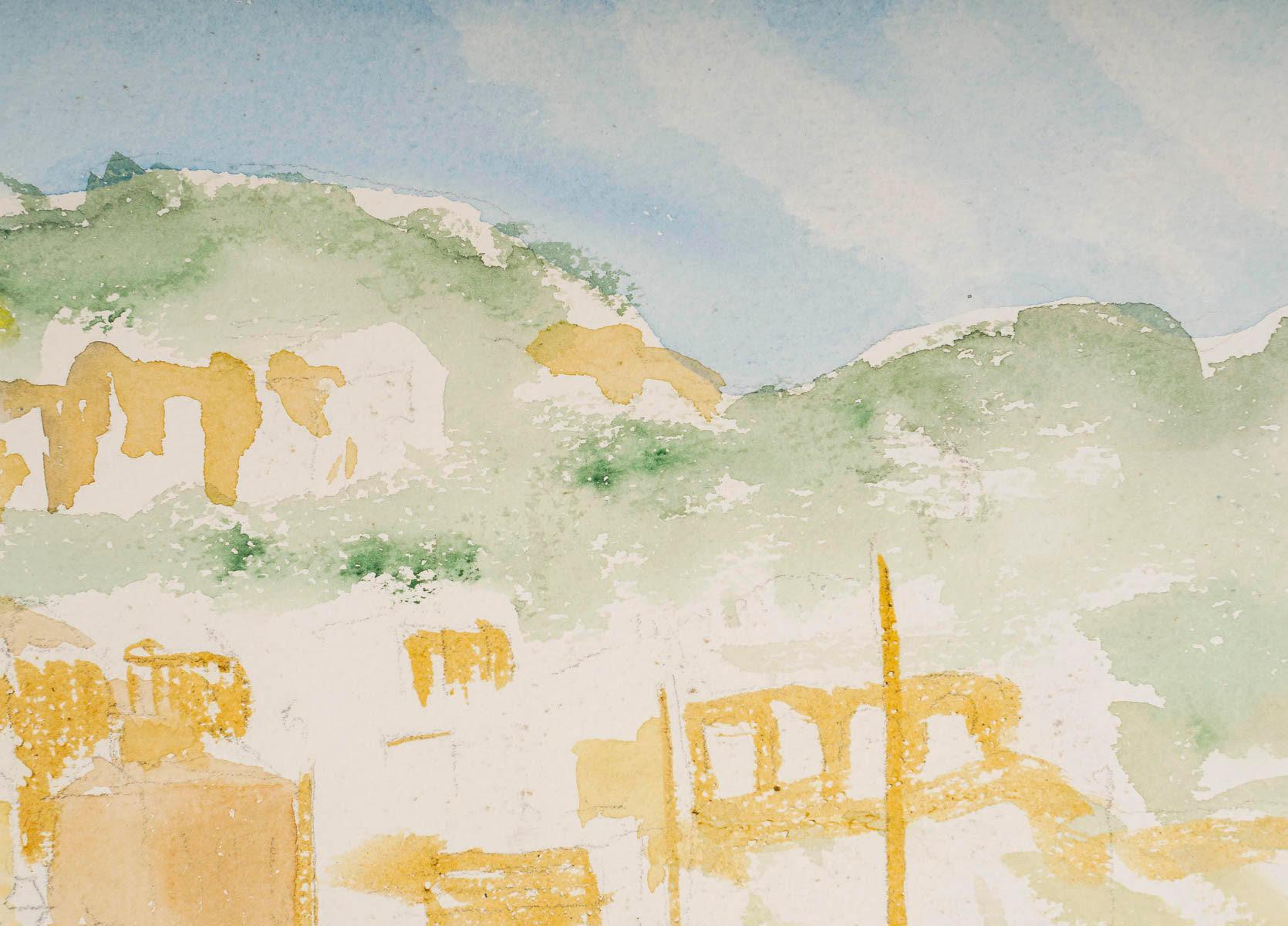 Watercolour of a port with its boats, 20th century.

Watercolour of a harbour with its boats, 20th century.
H: 26cm, W: 36cm, D: 0,2cm