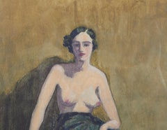 Watercolor of a Semi Nude Woman by Adam Sherriff Scott